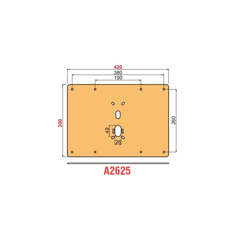Smooth plate reinforcement for DISEC A2625 420x300 overhead locks
