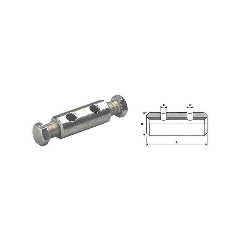 FILOFOR double barrel clamp for galvanized steel ropes with