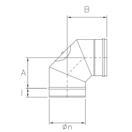 90° bend with MONO De Marinis Inox INSPECTION single wall chimney