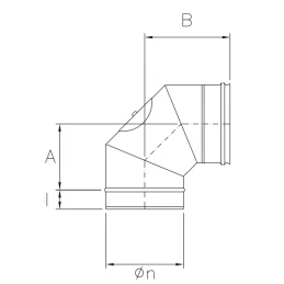 Curva 90° con ispezione MC9IT Mono Inox Aisi316 Canna fumaria