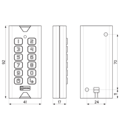 B-DIGIT Mottura 99BDGTN lock control numeric keypad to be