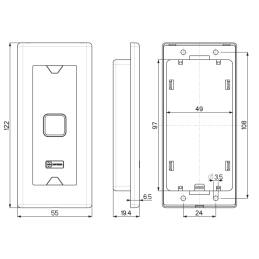 B-TRACK Mottura 99BTRK flush-mounted biometric reader for lock