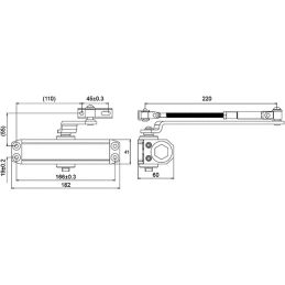 Cisa 60460 door closer with arm without stop