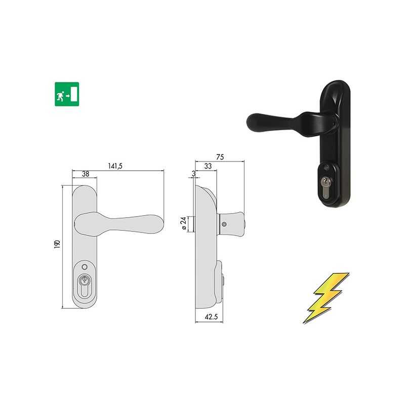 CISA electric handle 07074.80 for panic exit devices