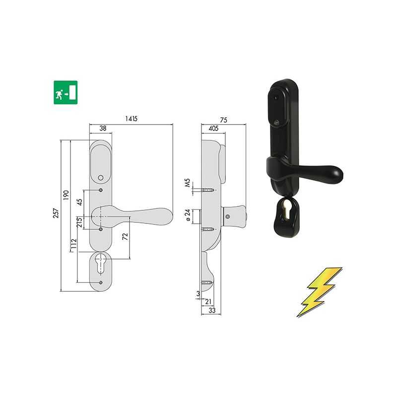 CISA electric handle 07074.70 for panic exit devices