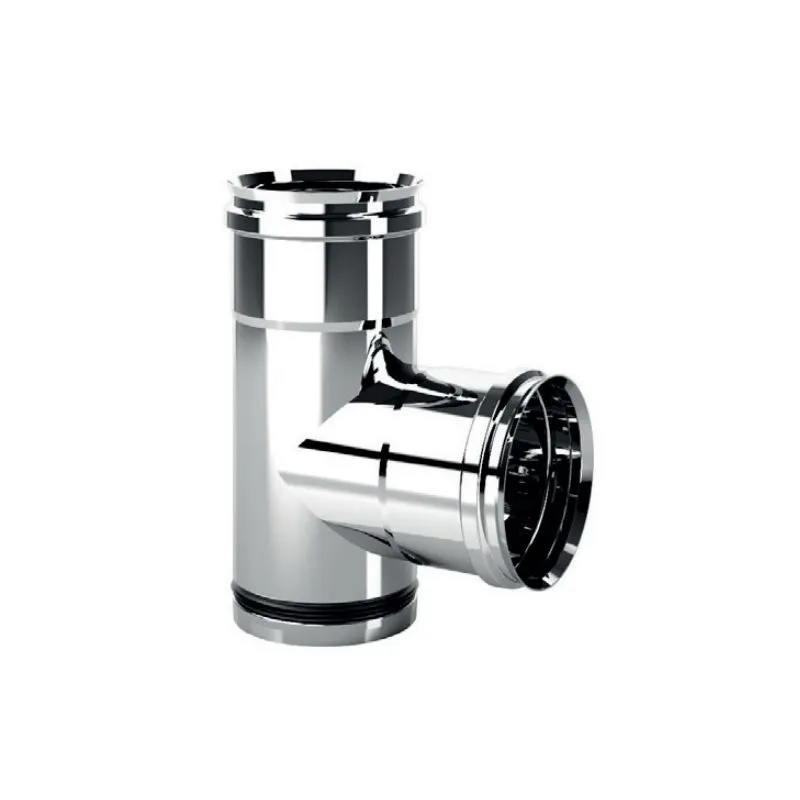 Raccordo a T 90° ribassato MT9C Mono Inox Aisi316 Canna fumaria