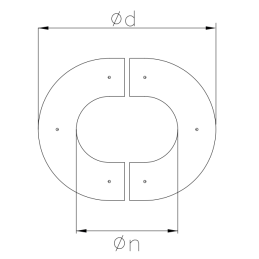 Round shaped hole cover 0:30° for single and double wall flue