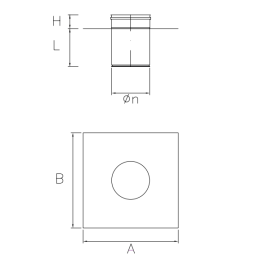 Flat stainless steel terminal plate. Single and double wall flue