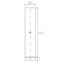 1 meter tube with SDT1PF DESIGN probe insertion, 2mm thickness for wood stoves