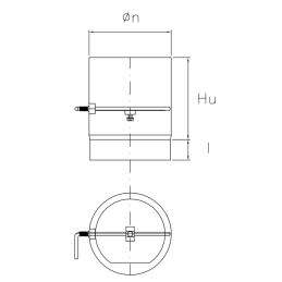 Pipe L 0.25 m with damper for DESIGN De Marinis steel stoves