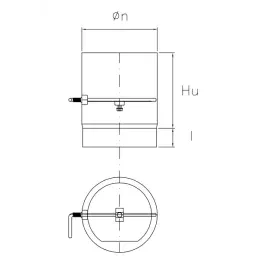 Pipe L 0.25 m with damper for DESIGN De Marinis steel stoves