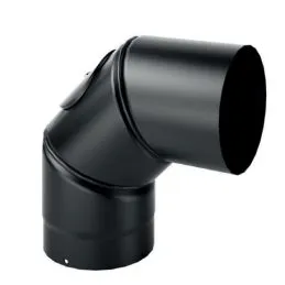 0-90 ° swivel bend with SDC9IG DESIGN INSPECTION 2mm thickness for wood stoves