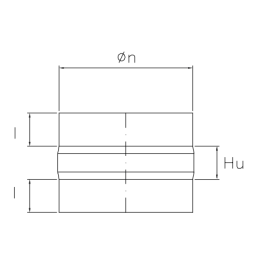 Male / male sleeve SDMM DESIGN 2mm thickness for wood stoves