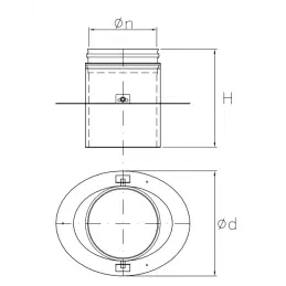 Rosone telescopico modulare per tubo stufa DESIGN SDRTM