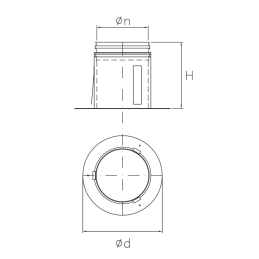 Rosone telescopico per tubo stufa DESIGN SDRT