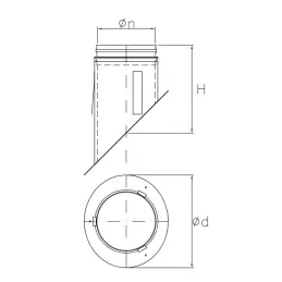 45 ° telescopic canopy for DESIGN SDRT45E stove pipe