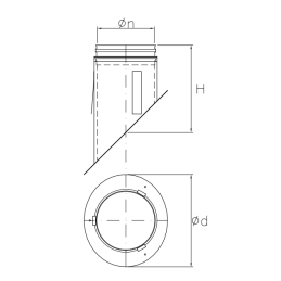 Rosone telescopico a 45° per tubo stufa DESIGN SDRT45E