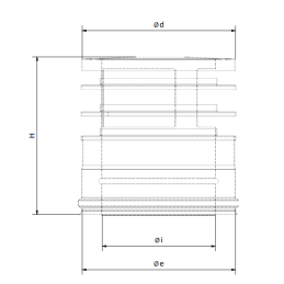 Cappello terminale ad anelli I2TLN ISO25 INOX Canna fumaria