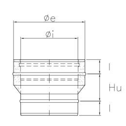 Giunzione mono-doppia I2RCI ISO25 Inox Canna fumaria doppia