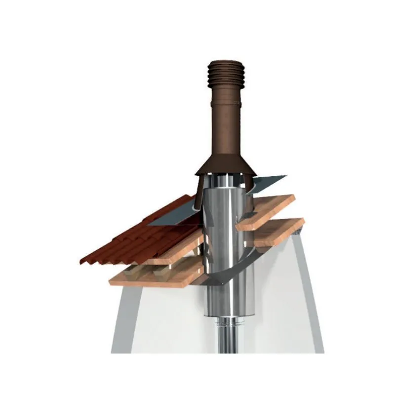 PASS-THROUGH element for passage of stainless steel chimney roof