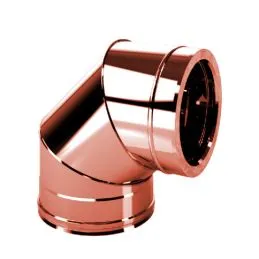 90 gradi bend double wall flue ISO25 De Marinis Copper