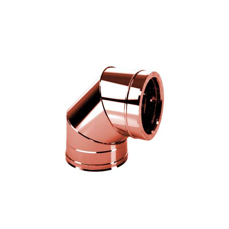 90 gradi bend double wall flue ISO25 De Marinis Copper