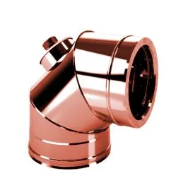 90° bend with inspection of double wall flue ISO25 De Marinis Copper