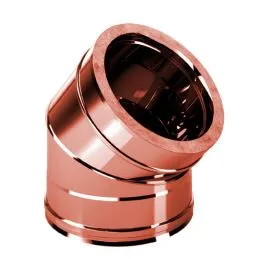 45° bend double wall flue ISO25 De Marinis Copper