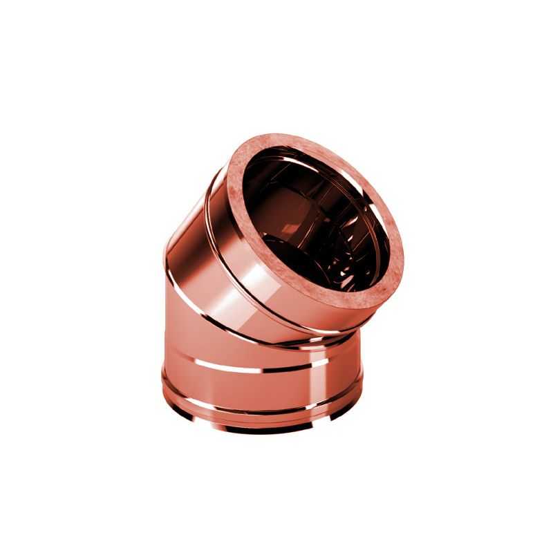 45° bend double wall flue ISO25 De Marinis Copper