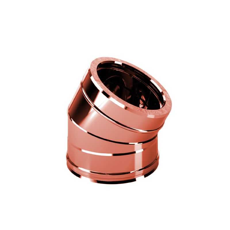 30° bend double wall flue ISO25 De Marinis Copper