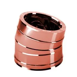 15° bend double wall flue ISO25 De Marinis Copper