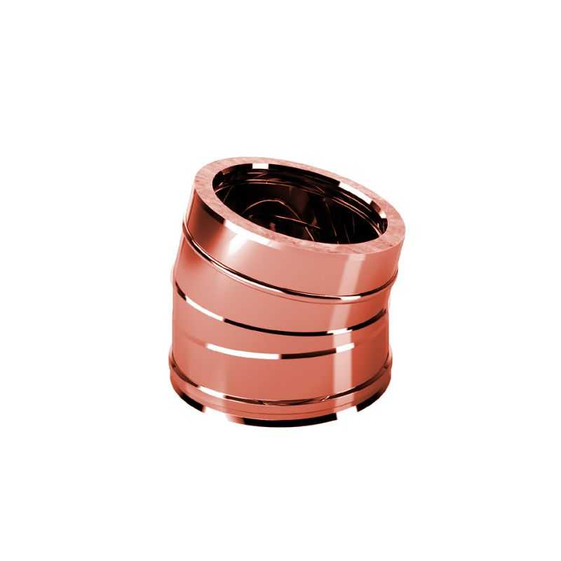 15° bend double wall flue ISO25 De Marinis Copper