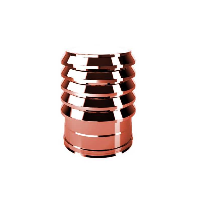 Double wall flue ring hat ISO25 De Marinis Copper