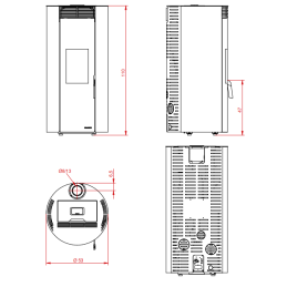 Palazzetti Ecofire Emily 9 US Pro-2 Kw pellet stove 5 stars