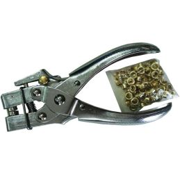 Pinza occhiellatrice e fustella VIGOR 37210 con 100 occhielli