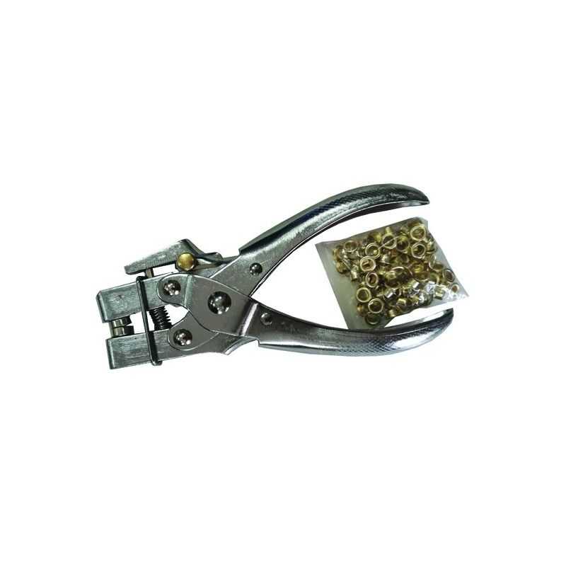 Pinza occhiellatrice e fustella VIGOR 37210 con 100 occhielli