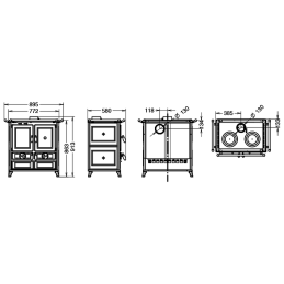 Cucina a legna Thermorossi Violetta EVO Ceramica 8,2Kw