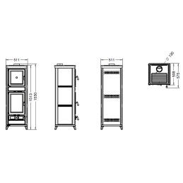 Wood stove with oven Thermorossi Anna EVO Stone 13.8Kw