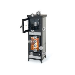 Wood stove with oven Thermorossi Anna EVO Stone 13.8Kw