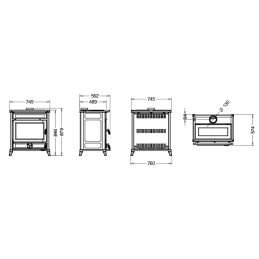 Stufa a legna con piano cottura e forno Thermorossi Agorà 12,3Kw