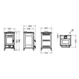 Stufa a legna con piano cottura e forno Thermorossi Filò 10,8Kw