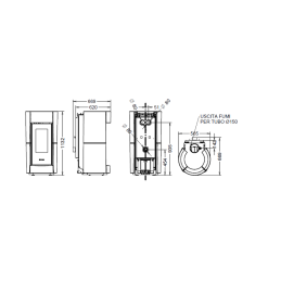 Stufa a legna Thermorossi Chic Evo Wood 10,1Kw canalizzabile e