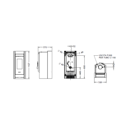 Stufa a legna Thermorossi Essenza Evo Wood Metalcolor 10,1Kw