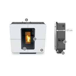 Thermorossi SlimQuadro Evo Cristallo 8.5Kw pellet stove