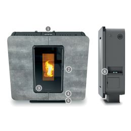 Thermorossi SlimQuadro Evo Gres 8.5Kw pellet stove