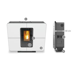 Stufa a pellet Thermorossi SlimQuadro Style Evo Cristallo 11Kw