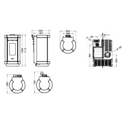 Stufa a pellet Thermorossi Dorica Metalcolor AIR 11,8Kw