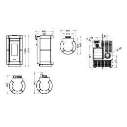 Stufa a pellet Thermorossi Dorica Maiolica AIR 11,8Kw