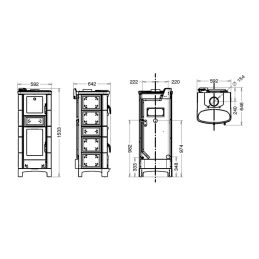 Wood-burning thermo stove ARDHEA-F Evo5 Maiolica Thermorossi