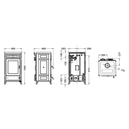 DORA Maiolica Thermorossi wood-burning thermo stove 15.1 kW 5